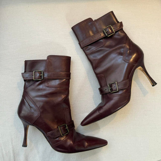 Burgundy Manolo Blahnik Boots