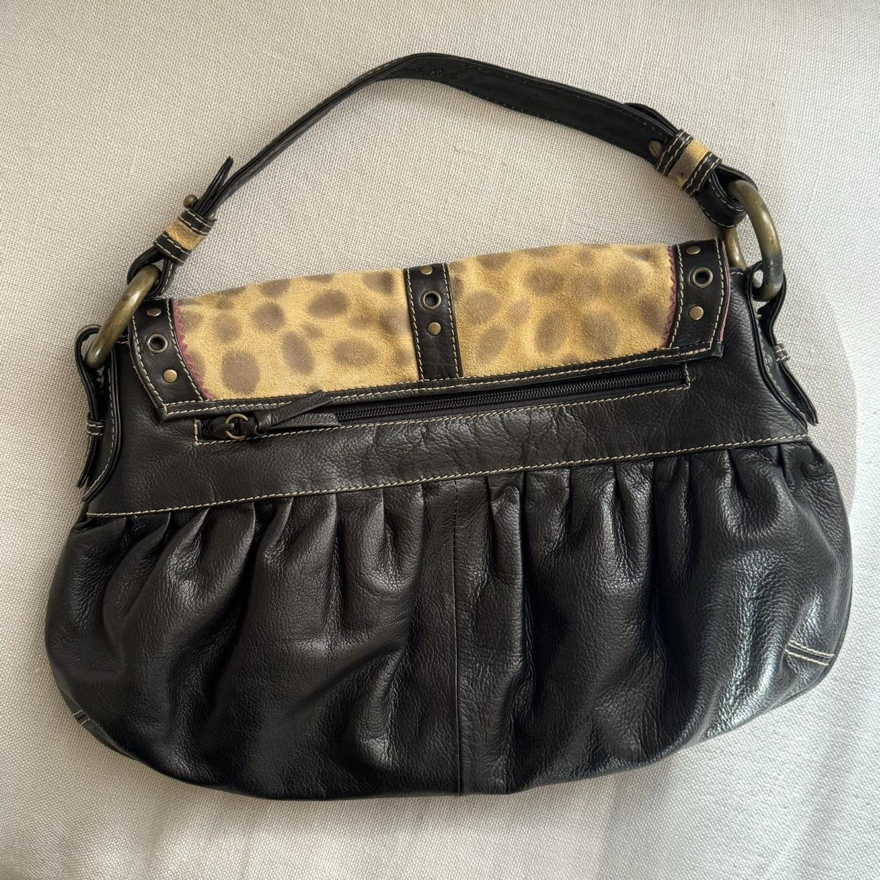 Black Cheetah Leather Purse